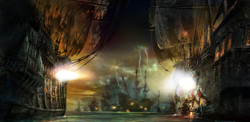 Rendering of the New Pirates of the Caribbean attraction at Shanghai Disneyland (Disney)